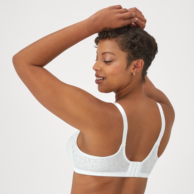 Bali Wireless Lace Double Support Bra with Adjustable Straps, White, large