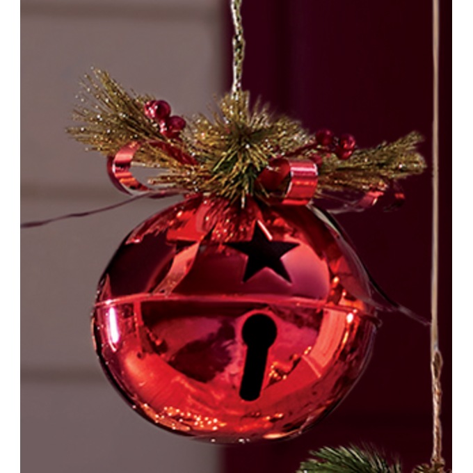 Large Jingle Bell with Greenery, , large