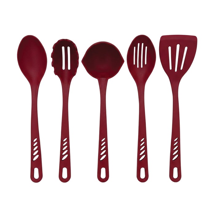 25-Piece Cutlery and Utensil Set, Red, large