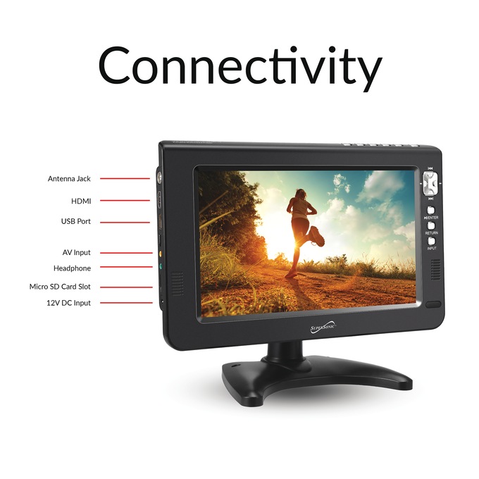 Supersonic 9" Portable TV with Radio, , large