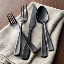 20-Piece Black Matte Flatware Set, , large