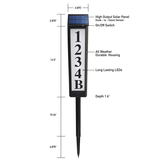 SensorBrite® Solar Powered Address Light, , large