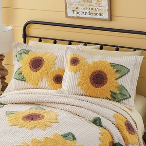 Sunflower Chenille Sham, , large
