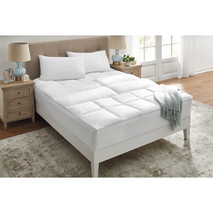 Down-Alternative Extra Support Mattress Topper, , large