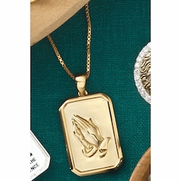 Men's Praying Hands/Serenity Prayer Pendant, , large