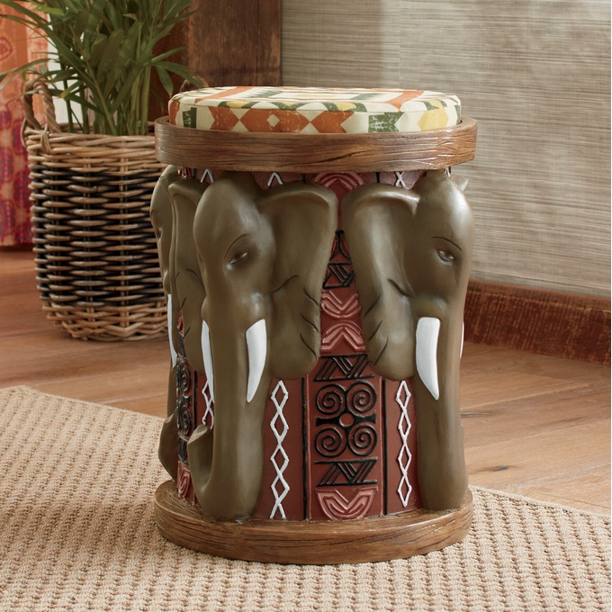 Elephant Footstool, , large