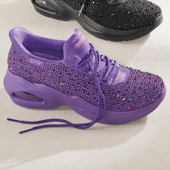 Skechers Women's Slip-Ins M-Uno Rhinestoned Air Lace-Up, , large