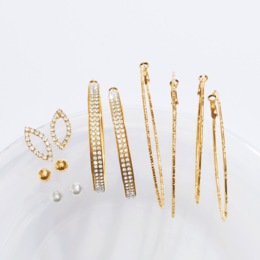 6-Pair Hoop Post Earring Set, , large