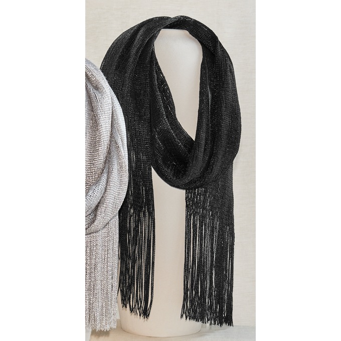 Metallic Scarf, Black, large
