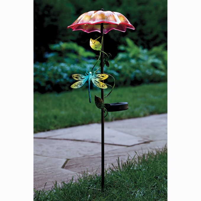 Solar Umbrella Floral Stake, , large