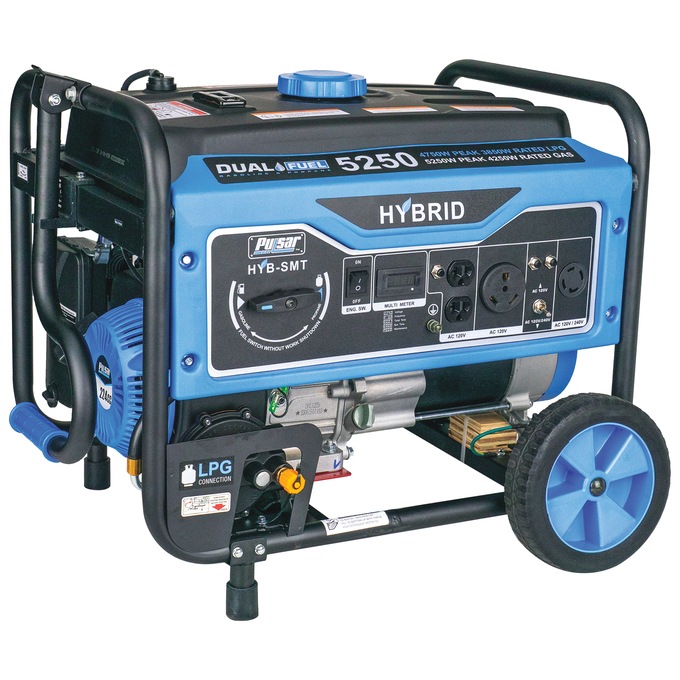 Pulsar 5250W/4250W Dual-Fuel Generator, Blue, large