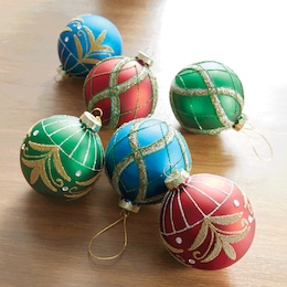 Set of 6 Vintage-Style Ornaments, , large