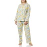 Cozee Corner Printed Flannel Pajamas, Yellow Floral, large