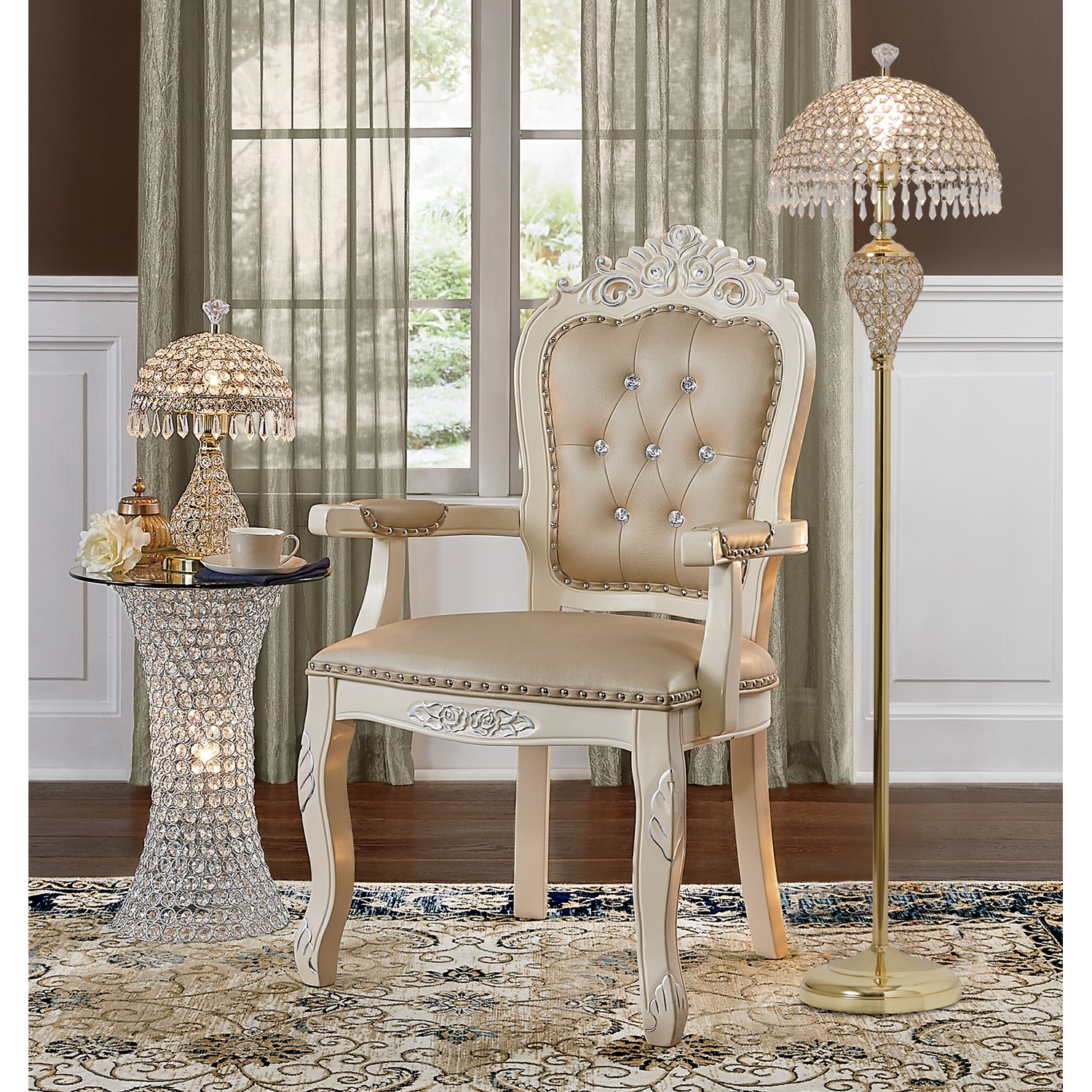 Crystal tufted chair clearance