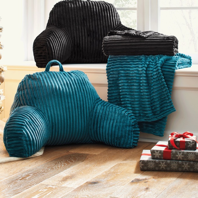 Lounge Pillow and Throw Set, Teal, large