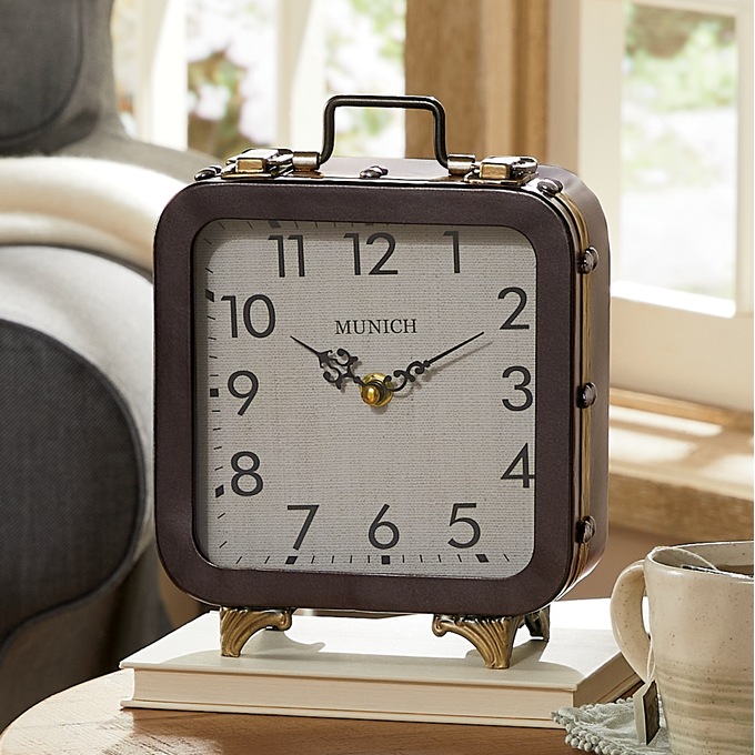 Mini Suitcase Tabletop Clock, , large