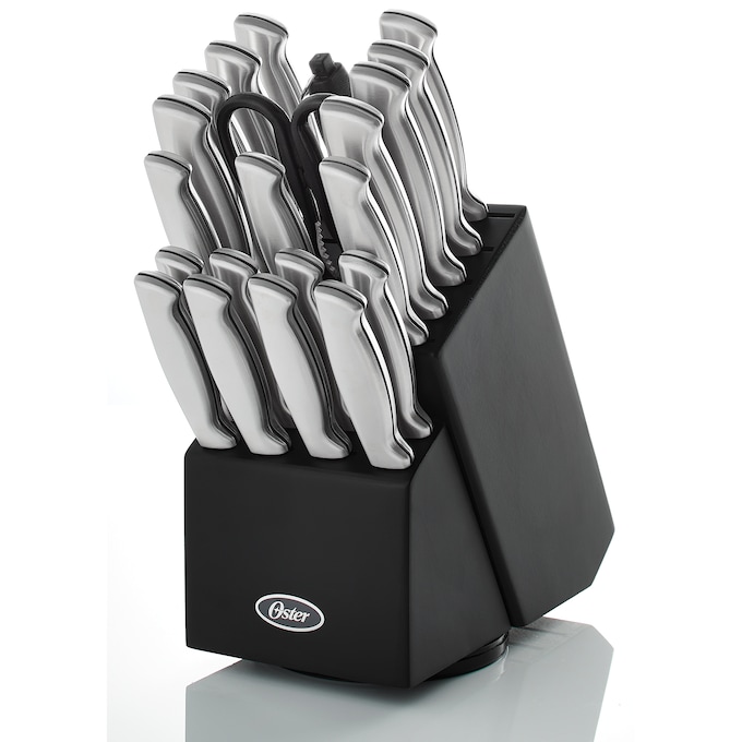 Oster 22-Piece Baldwyn Knife Block Set with Stainless Steel Cutlery, , large