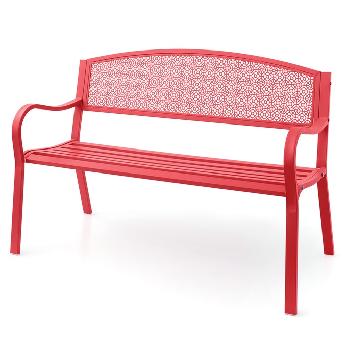 Colorful Garden Bench, Raspberry Red, large