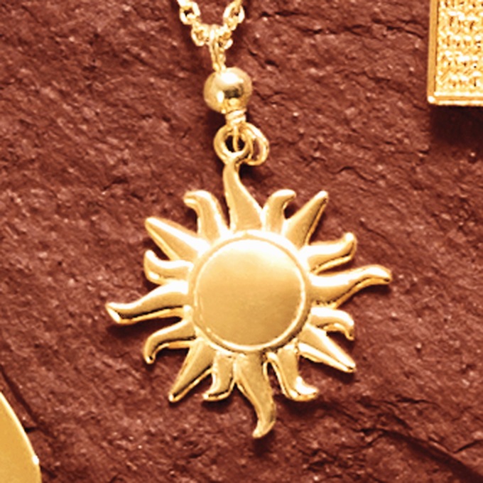 10K Gold Sunshine Pendant, , large