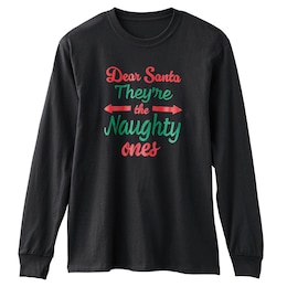 Dear Santa They&rsquo;re the Naughty Ones Funny Holiday Tee, , large