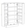 Melissa Double-Door Pantry, Red, large
