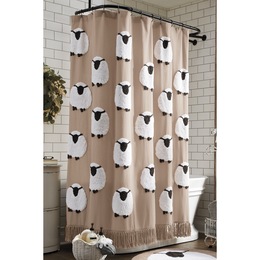 Sheep Chenille Shower Curtain, , large