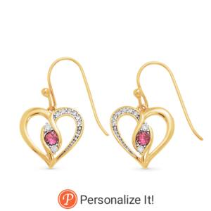 Heart/Halo Birthstone Earrings, , large