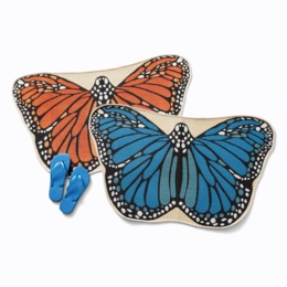 Indoor/Outdoor Butterfly-Shaped Mat - 23&quot; x 39&quot;, , large