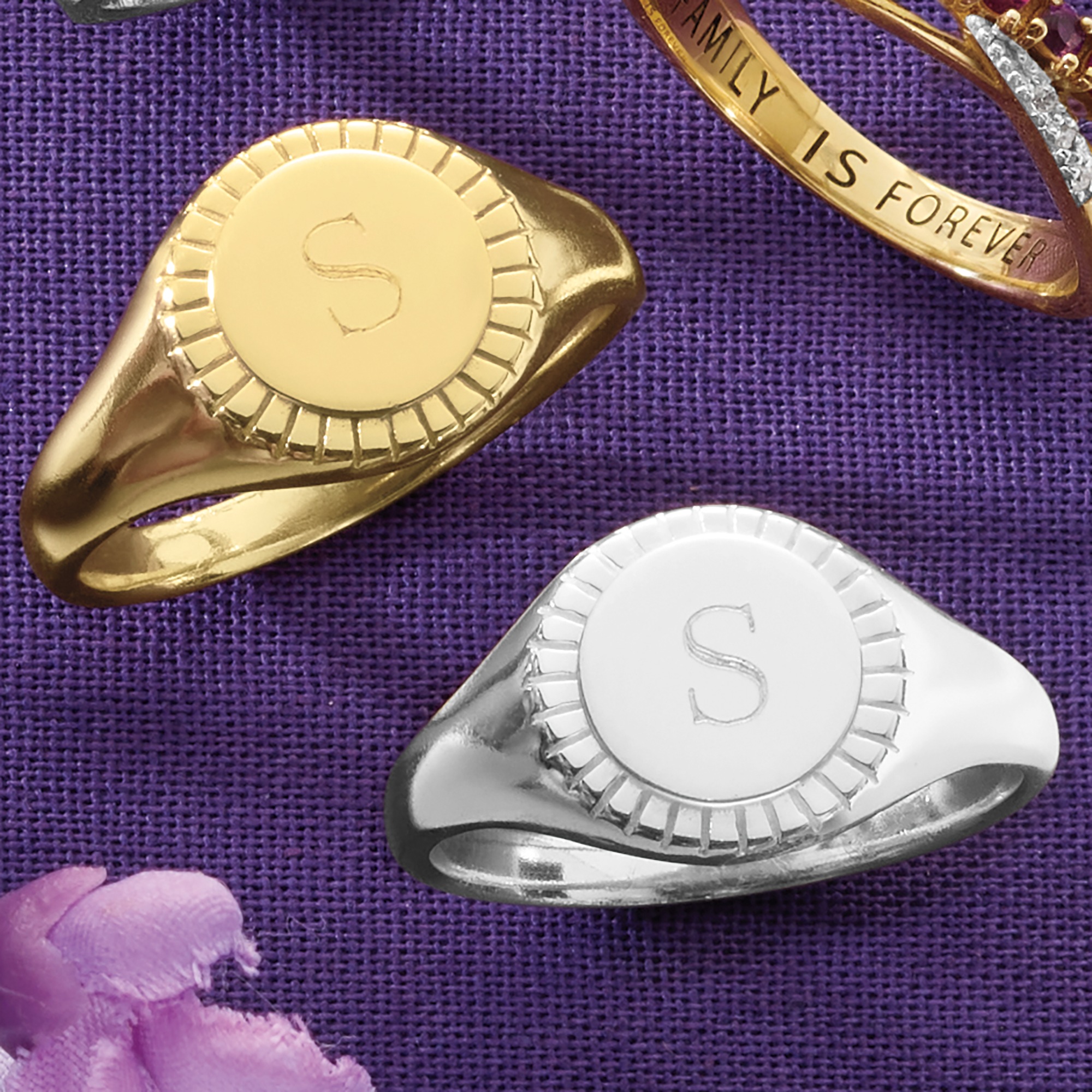 Personalized Paver Edge Signet Ring, , large