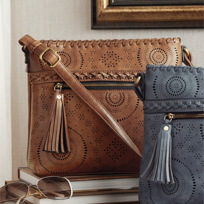 M.C. Handbags Calm Crossbody, Saddle, large