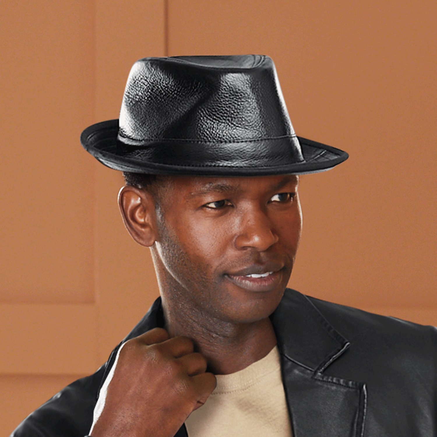 mens leather dress hats Summit