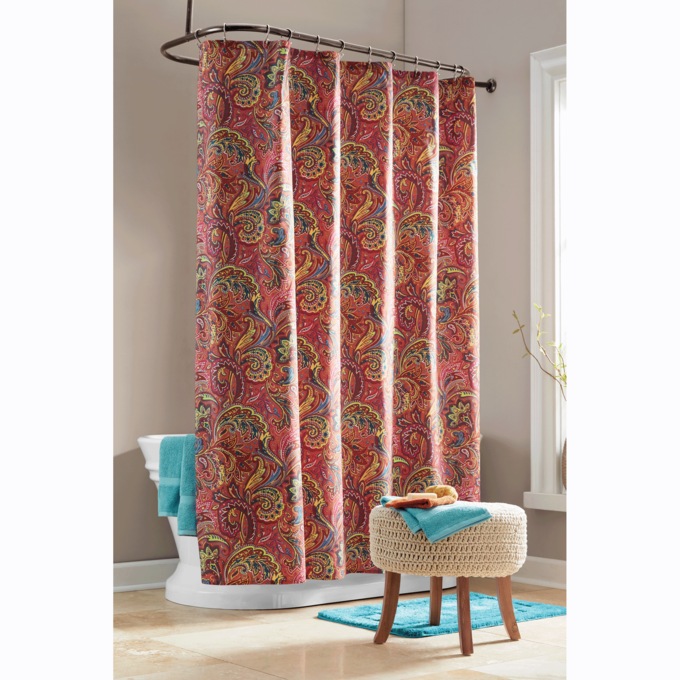 Color Connection Paisley Shower Curtain, , large