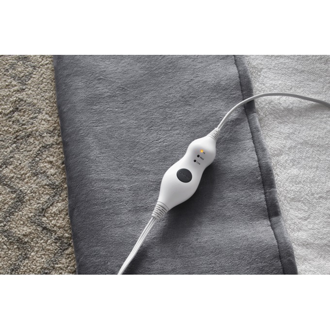 Foot Warming Heating Pad with Plush Pocket and Adjustable Heat, Gray, large