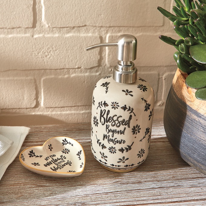 Blessing Soap Dispenser And Soap Dish Set, , large