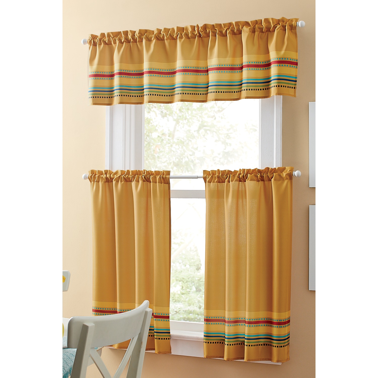 Salsa 3-Piece Kitchen Curtain Set | Montgomery Ward
