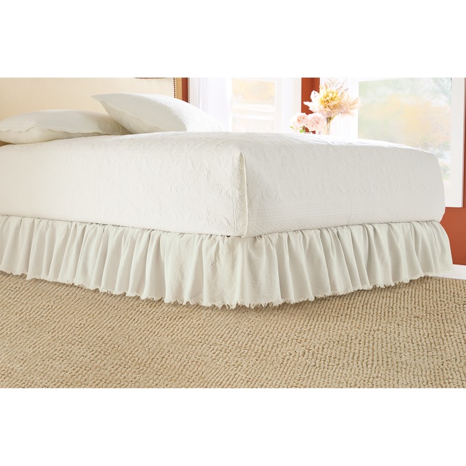 Raw-Edge Ruffled Bedskirt, , large