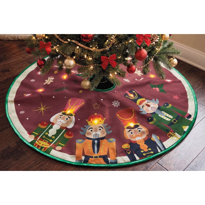 Lit Christmas Tree Skirt, , large