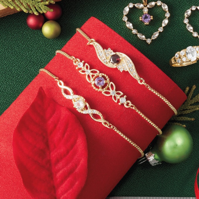 Genuine Gemstone 3-Piece Adjustable Bracelet Set, , large
