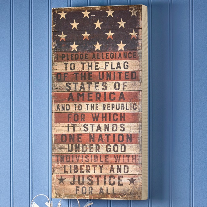 Pledge of Allegiance Flag Plaque, , large