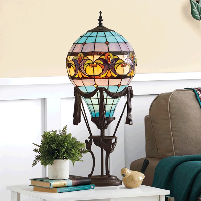Stained Glass Air Balloon Table Lamp, , large