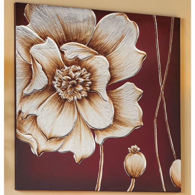 Bold Hand-Touch Floral Canvas, , large