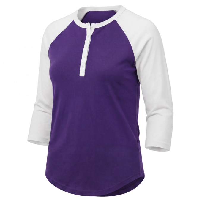 Women's Cotton Henley Baseball Top, , large