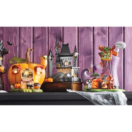 Lit Halloween Village Buildings, , large