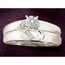Diamond Round Cluster Swirl Bridal Set, , large