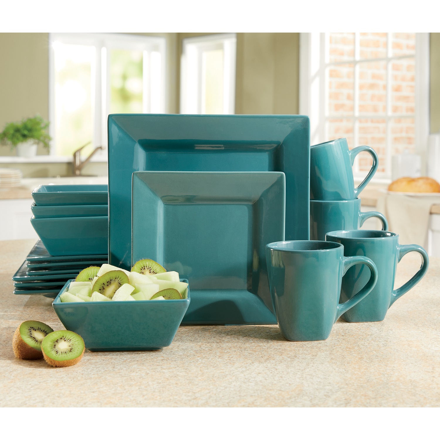 16 Piece Solid Square Dinnerware Set Montgomery Ward