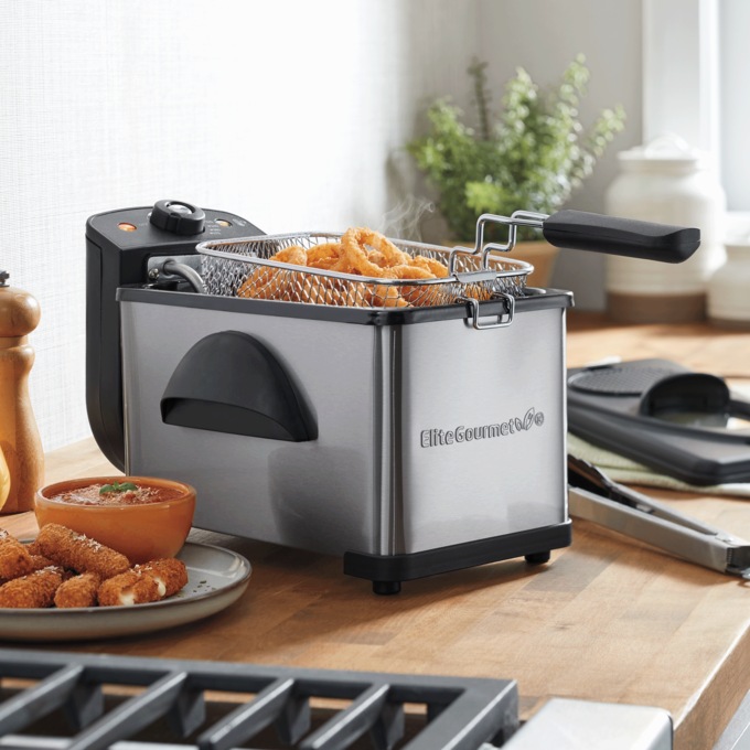 Elite Gourmet 2-qt. Deep Fryer, Stainless Steel Black, large