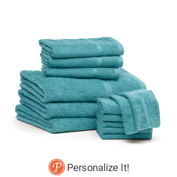 12-Piece Serene Cotton Terry Bath Towel Set, Seaside, large