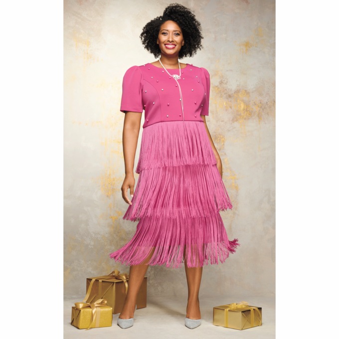 Mandy Fringe Sheath Dress, , large