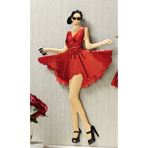 Red Dress Fashionista Wall Art, , large