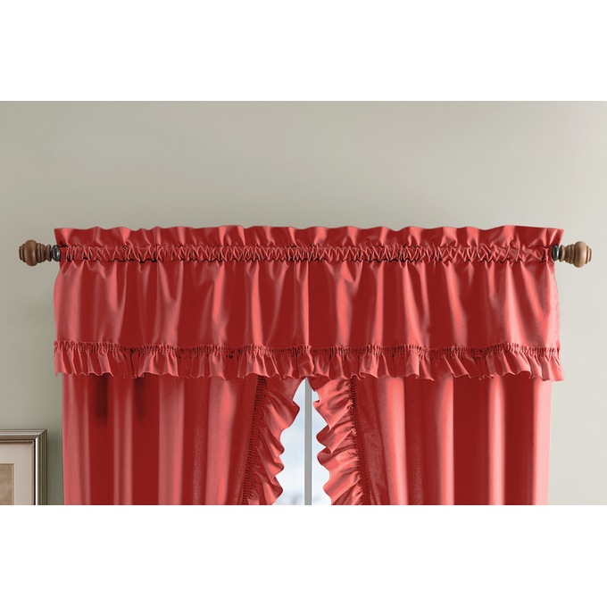 Mayfair Romantic Ruffled Semi-Sheer Cape Cod Valance, , large